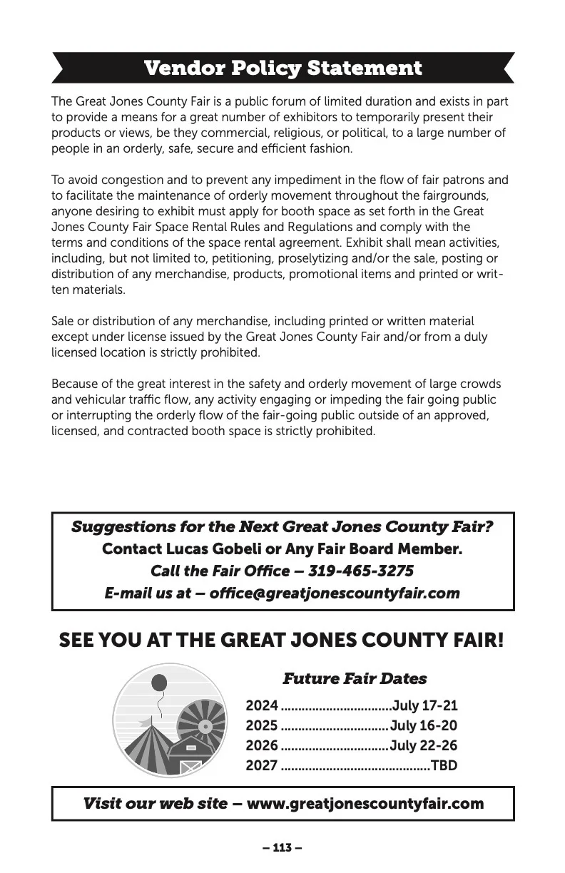 2024 Great Jones County Fair Premium Book Page #113