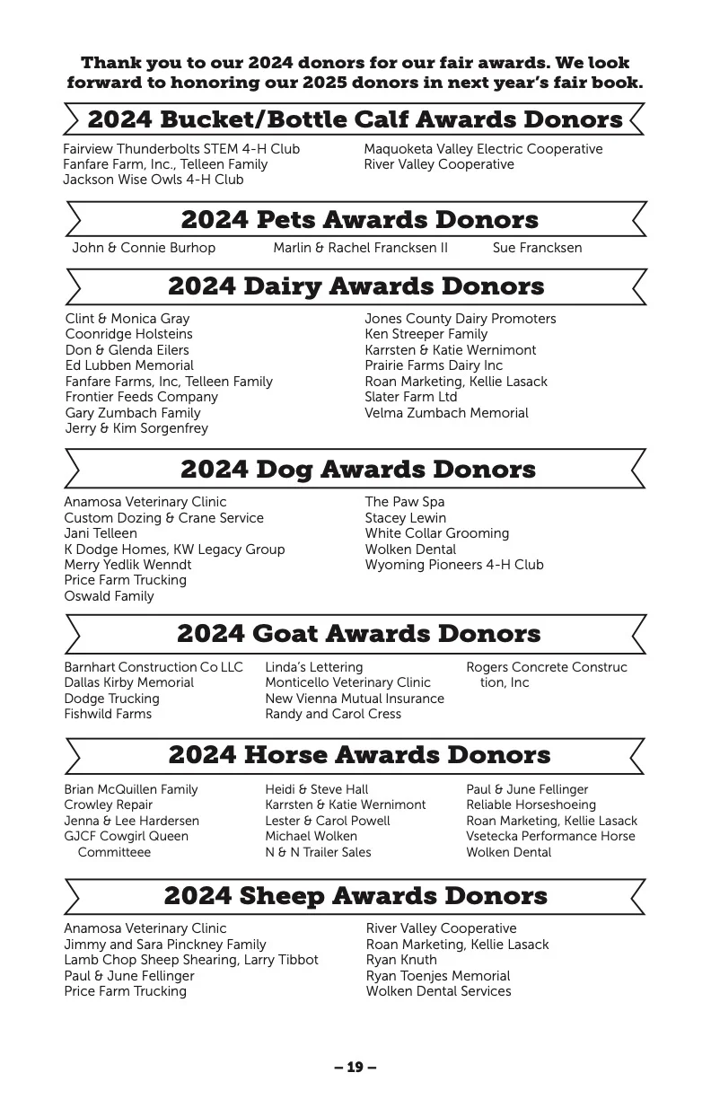2025 Great Jones County Fair Premium Book Page #19