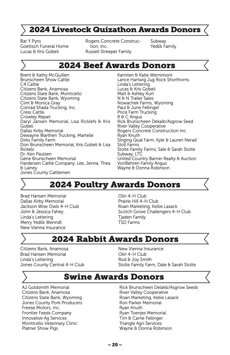 2025 Great Jones County Fair Premium Book Page #20