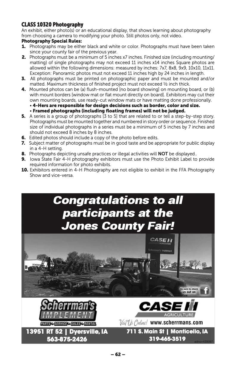 2025 Great Jones County Fair Premium Book Page #62