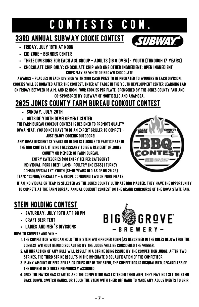 2025 Great Jones County Fair Premium Book Page #7
