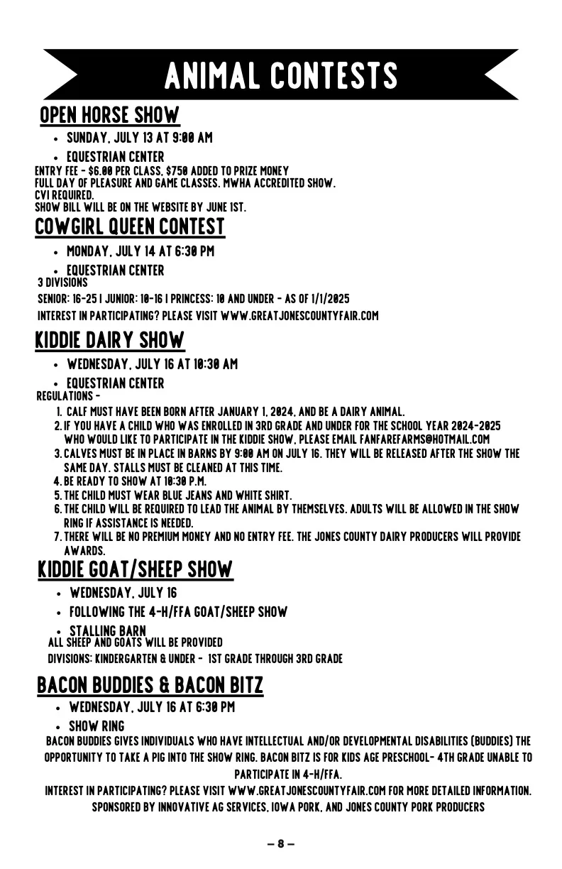 2025 Great Jones County Fair Premium Book Page #8