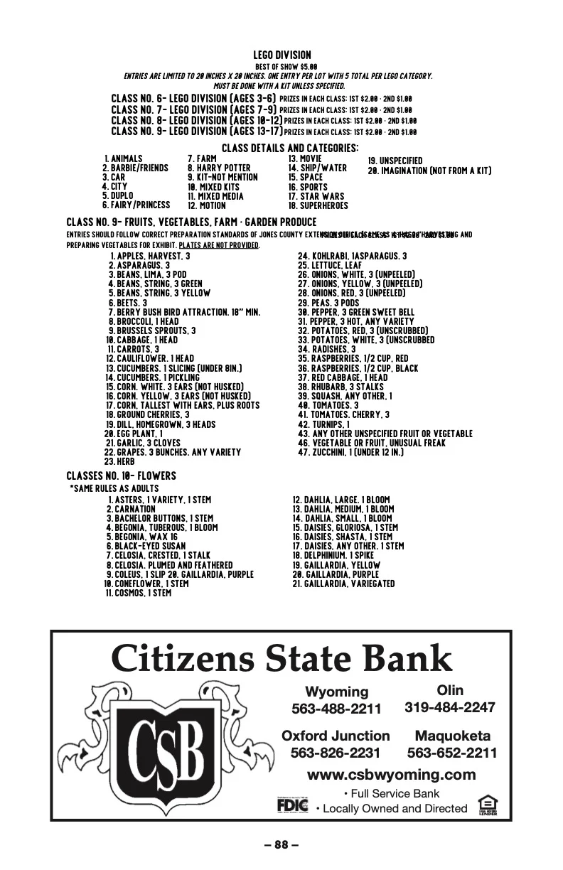 2025 Great Jones County Fair Premium Book Page #88