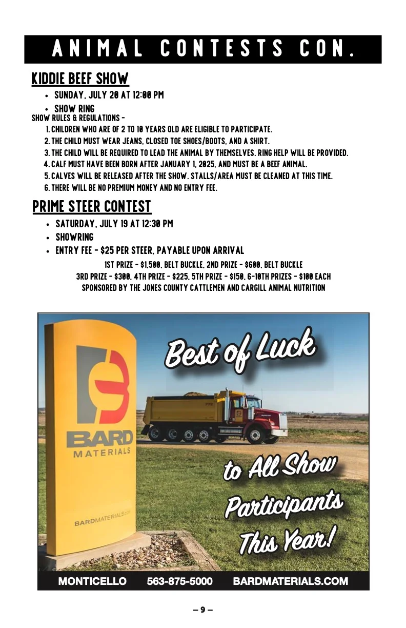 2025 Great Jones County Fair Premium Book Page #9
