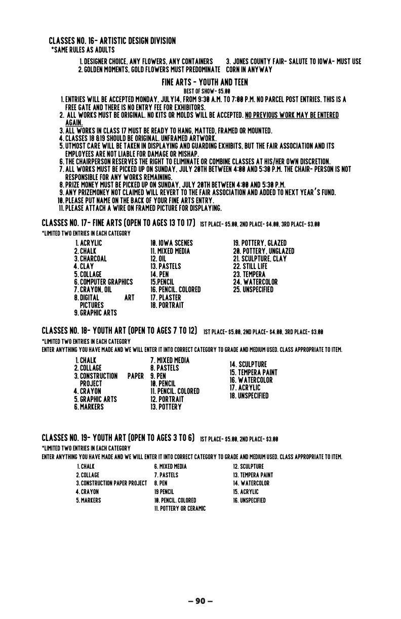 2025 Great Jones County Fair Premium Book Page #90